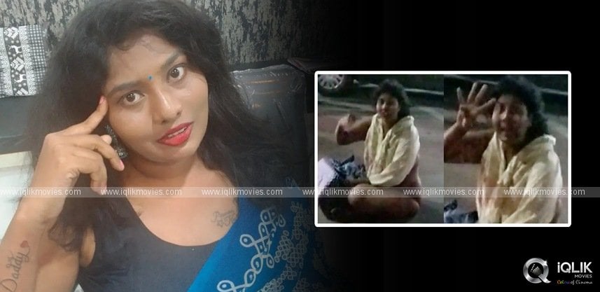 sunitha-boya-stages-a-naked-protest-in-front-of-the-geetha-office