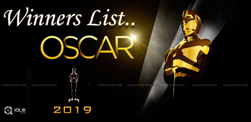 list-of-oscar-awards-winners-2019