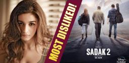 sadak-2-trailer-gets-record-dislikes-behalf-of-alia-bhatt